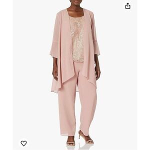 LE BOS Women's Sequin Top Pant Set Formal Wedding Size 16 NWT !